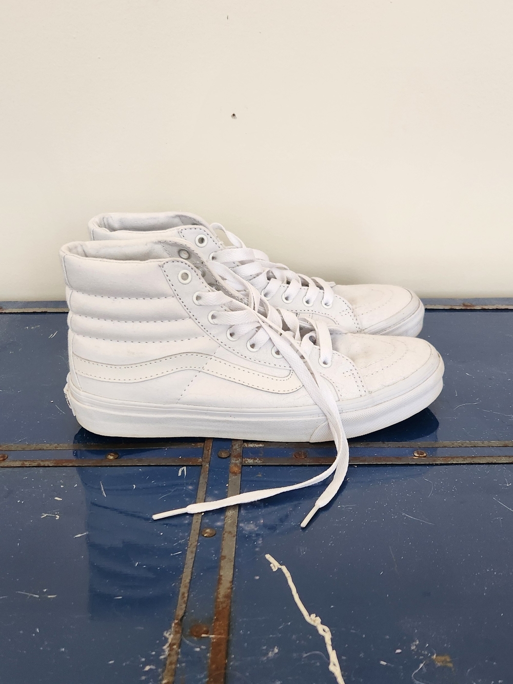 Vans White Hi-Top Canvas Sneakers
